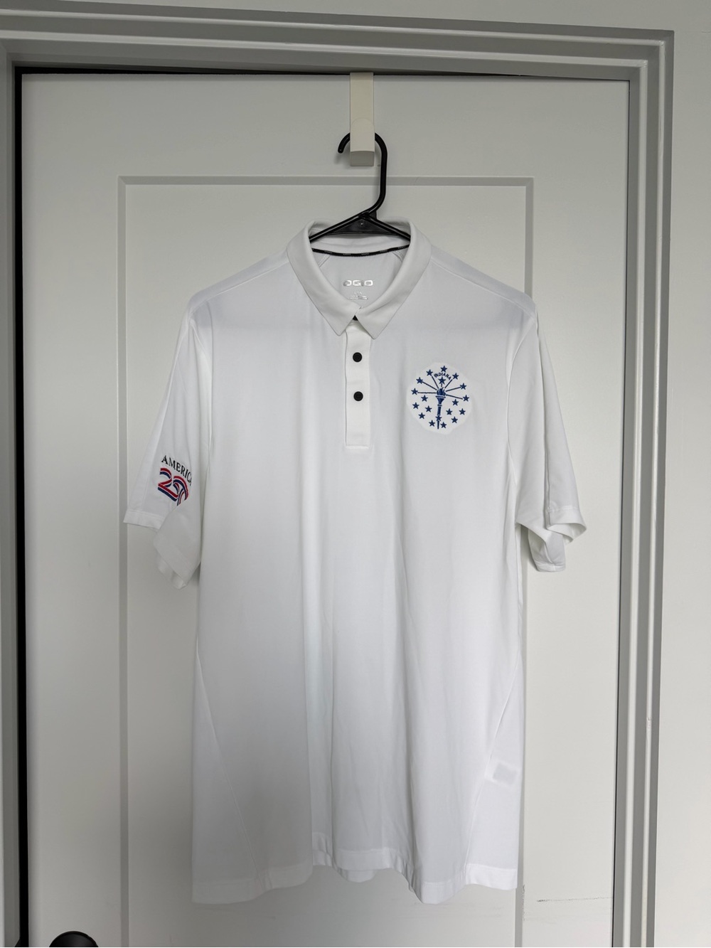 Men's White Golf Polo Shirt America 250 Indiana size L